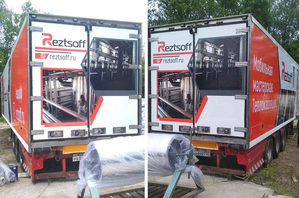 Оформление рекламой специализированного транспорта - фура производственно технического назначения