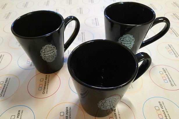 Логотип на кружках - реализованные проекты рекламного агентства "Отличная Идея"