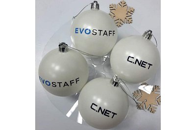 Шары новогодние с логотипом компании