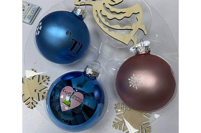 Шары новогодние с логотипом 