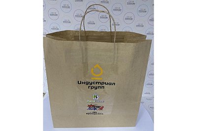 Крафтовый пакет с печатью методом УФ ДТФ на прозрачном лаке