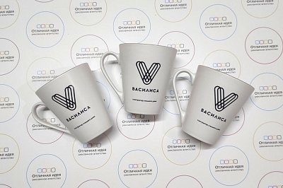 Кружки с оригинальным логотипом для компании "Василиса"